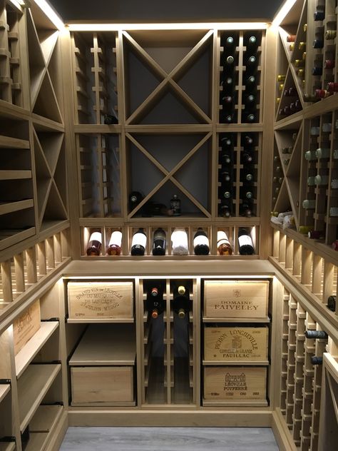 Wine Seller Ideas, Wine Making Room, Wine Seller, Wine Cellar Closet, Cave A Vin, Wine Room Design, Glass Wine Cellar, Danish Oil Finish, House Pantry