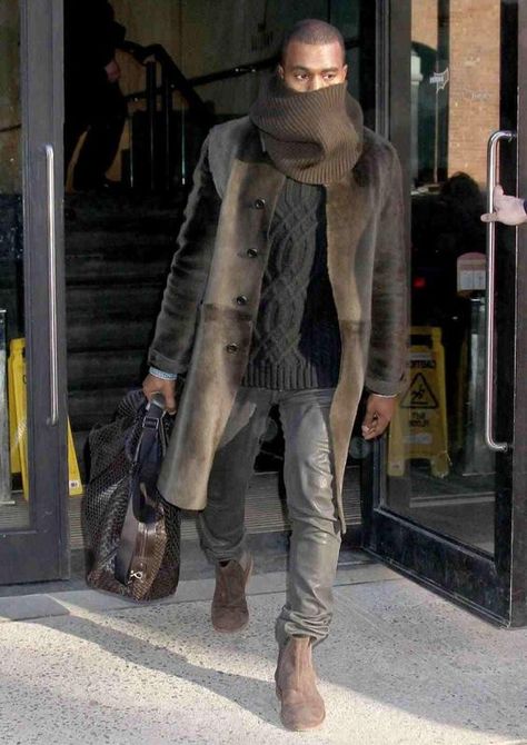 Kanye West Fits, Kanye West Style Outfits, Kaneda Jacket, Kanye West Outfits, Kanye Fashion, Kanye West Style, Wool Coat Women, Secret Code, Herren Outfit