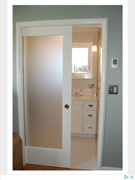 Sliding Door Bathroom, Pocket Doors Bathroom, Bathroom Door Ideas, Bathroom Door Design, Sliding Bathroom Door, Sliding Bathroom Doors, Glass Pocket Door, Decorate My Room, Glass Door Bathroom