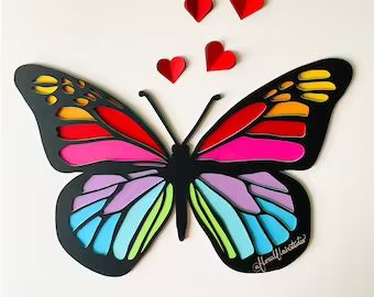 Birthday Decorations Rainbow, Diy Papillon, Silhouette Cameo 3, Sunflower Template, Bee Craft, Diy Paper Butterfly, Butterfly Cutout, Diy Nursery Decor, Rainbow Theme Party