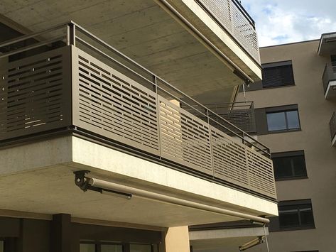 Gallery of Balcony Balustrades - 10 Ms Railing Design Balcony, Grill Decoration Ideas, Balcony Grill Ideas, Balustrades Balcony, Railing Design Balcony, Balcony Railing Design Modern, Modern Balustrade, Metal Roof Construction, Balcony Balustrade