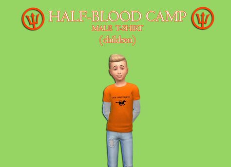 Mod The Sims - Camp half-blood children t-shirt (from Percy Jackson) Percy Jackson Sims 4 Cc, Percy Jackson Leo, Frank Zhang, Sims 4 Children, Percy Jackson Quotes, Sims 4 Cc Packs, Half Blood, Percy Jackson Books, Sims 4 Mods Clothes