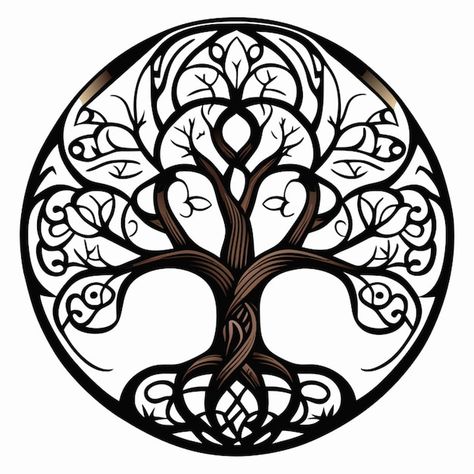 arbre de vie de style celtique tatouage illustration vectorielle Celtic Tree Of Life Tattoo Men, Tree Of Life Tattoo Design, Yggdrasil Tree, Forearm Band Tattoos, Celtic Tattoo, Upper Arm Tattoos, Art Nouveau Flowers, Tree Of Life Tattoo, Celtic Tree Of Life