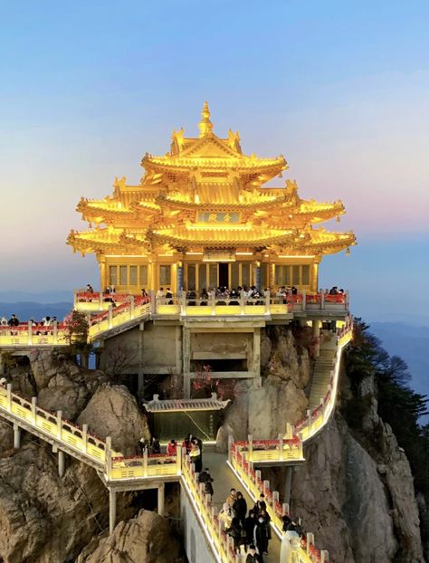 Laojun Mountain, Chinese Temples, China Aesthetic, China Temple, Chinese Mountains, Chinese Temple, China City, Visit China, Chinese Aesthetic