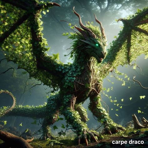 Forest Dragon, Tree Dragon Fantasy Art, Forest Protector Fantasy Art, Forest Dragon Fantasy Art, Forest Giants Fantasy Art, Earth Dragon Fantasy Art, Fantasy Forest Monster, Fantasy Dragon Art, Wildest Fantasy