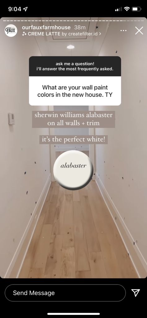 Alabaster Walls, Sherwin Williams Alabaster, Wall Trim, Wall Paint Colors, Flipping Houses, Sherwin Williams, Wall Paint, Paint Colors, Wall Painting