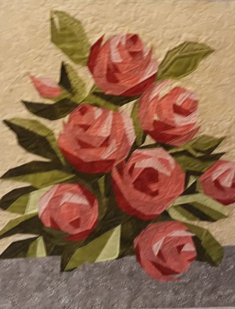 Rose Quilts, Rose Patchwork, Stencil Patterns Templates, Patchwork Squares, Crazy Quilts Patterns, Paper Pieced Quilt Patterns, Foundation Paper Piecing Patterns, Rose Quilt, Flower Quilts