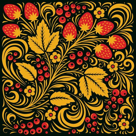 Russian Pattern, Ukrainian Folk Art, Background Traditional, Traditional Ornaments, Russian Folk Art, Russian Painting, Folk Art Flowers, Folk Design, Iphone Wallpaper Pattern