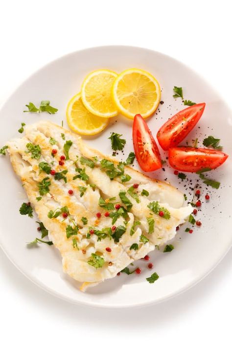 High-protein Air Fryer Flounder. Cod Fish Recipes Baked, Baked Cod Fillets, Cod Dishes, Baked Cod Recipes, Cod Fish Recipes, Cod Recipe, Honey Garlic Salmon, Oven Baked Salmon, Garlic Salmon