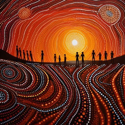 🎨 Unique AI-Created Aboriginal Art for Your Space Discover a collection of mesmerizing AI-generated Aboriginal art, bringing a blend of tradition and technology to your home. Each digital download is a one-of-a-kind masterpiece, created by artificial intelligence, offering a unique perspective on Indigenous-inspired aesthetics. Australian Aboriginal Art, Aboriginal Dot Art, Dot Patterns, Landscape Quilt, Aboriginal Artwork, Art Ancien, Indigenous Culture, Dot Art, Aboriginal Art