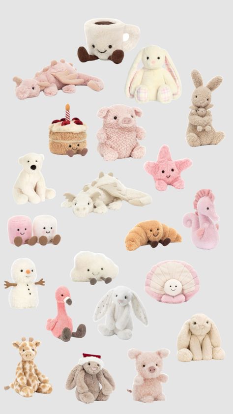 Mini Jellycat, Jelly Cat Stuffed Animals, Xmas List Ideas, Jellycat Toys, Girly Christmas Gifts, Jelly Cat, Jellycat Stuffed Animals, Cute Gifts For Friends, Stuffed Animal Cat