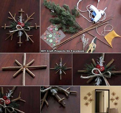 How to DIY Rustic Twig Snowflake Ornament | www.FabArtDIY.com LIKE Us on Facebook ==> https://www.facebook.com/FabArtDIY Diy Snow, Pine Cone Christmas Tree, Homemade Christmas Decorations, Cone Christmas Trees, Diy Christmas Decorations Easy, Snow Flake, Handmade Christmas Decorations, Christmas Gift Decorations, Easy Christmas Diy