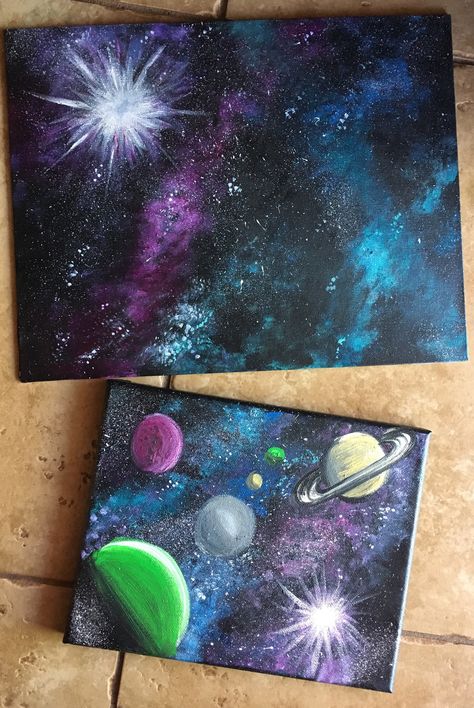 Galaxy Painting Acrylic, Planet Painting, Diy Galaxy, Space Painting, Galaxy Painting, Acrylic Painting Tutorials, Galaxy Art, Step By Step Painting, Beginner Painting