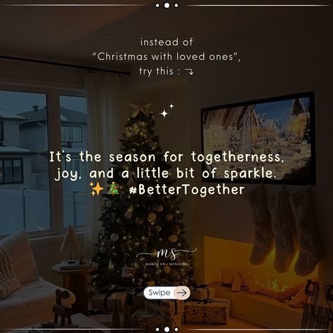 instead of saying “Christmas with loved ones!”, try these alternatives 🥰 🏷️ #friends #family #december #christmas #moodoftheday #quoteoftheday #captionideas #notes #instagram tips #randomideas #fyp #margesn #caption Christmas Captions For Instagram Family, Family Captions Instagram, Instagram Captions Family, Christmas Captions For Instagram, Notes Instagram, December Christmas, Instagram Family, Better Together, Instagram Tips