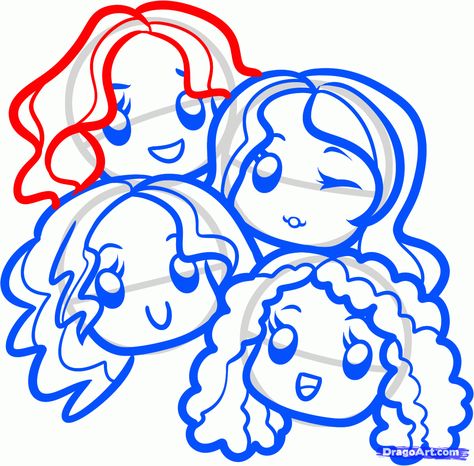 Curly Hair Drawing, Hair Drawing, Girl Artist, Chibi Girl, Chibi Drawings, Hair Images, Guided Drawing, Head Shapes, How To Draw Hair