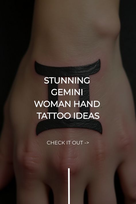 Stunning Gemini Woman Hand Tattoo Ideas Woman Hand Tattoo, Women's Shoulder Tattoo, Gemini Women, Hand Tattoo Ideas, Gemini Symbol, Rib Tattoos For Women, Finger Tattoo For Women, Women Tattoos, Sagittarius Women