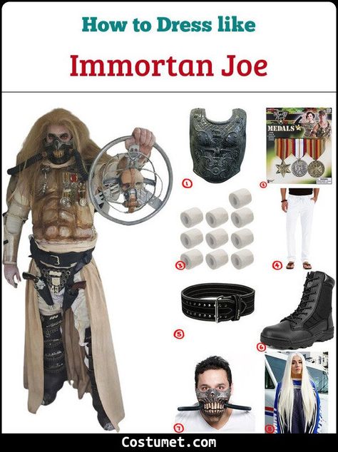 Immortan Joe Costume Immortan Joe Costume, Immortan Joe Mask, Mad Max Costume, Immortan Joe, Breathing Mask, Long White Hair, White Cape, Post Apocalyptic Fashion, Apocalyptic Fashion