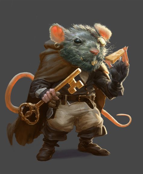 Martine's mercenary rat doesn't come cheap - if you stiff him on the Gouda you will regret it Heroic Fantasy, Fantasy Races, Dungeons And Dragons Characters, Dnd Art, Arte Fantasy, Fantasy Rpg, 판타지 아트, Dnd Characters, Fantasy Artwork