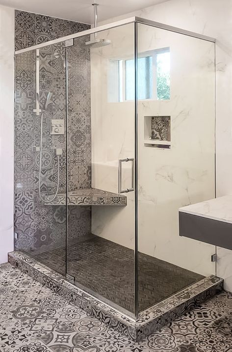 2 Sided Glass Shower Enclosure, Glass Corner Shower, Steam Shower Enclosure, Corner Shower Doors, Shower Pics, Master Bath Shower, Glass Shower Doors Frameless, Glass Shower Enclosures, Master Shower