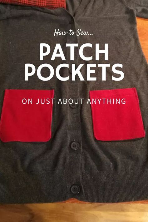 How To Sew A Pocket On A Shirt, Add Pockets To Jacket, How To Add Pockets To A Dress, Clothing Tutorial, How To Make Patches, Sewing Pockets, Upcycle Clothing, Cute Sewing Projects, Upcycle Sewing