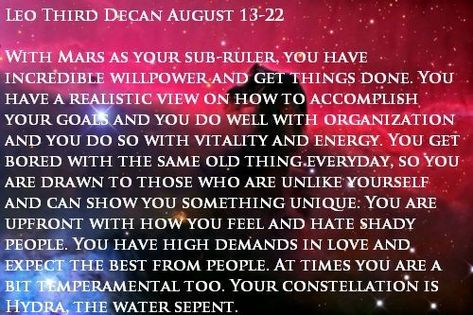 Leo Decan 3 Leo Zodiac Facts, Leo Love, Leo And Virgo, August 21, Leo Zodiac, Zodiac Facts, Star Signs, Ruler, Make You Feel