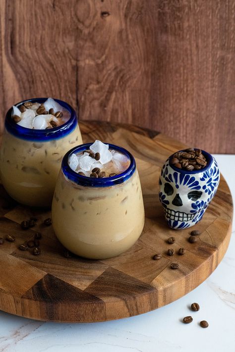 A Mexican version of iced coffee. It’s refreshing, sweet and loaded with caffeine for that midday pick-me-up. @imperialsugar Cranberry Simple Syrup, Agua Fresca Recipe, Orange Punch, Mexican Coffee, Coffee Granules, Mexican Chocolate, Spiced Pear, Meatless Main Dishes, Coffee Shop Aesthetic