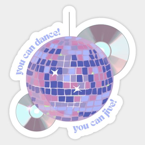 Dancing Queen Aesthetic, Dancing Queen Party, Groovy Illustration, Disco Ball Sticker, 20th Birthday Party, Queens Wallpaper, Paintings Ideas, Scrapbook Printing, Bullet Journal Printables