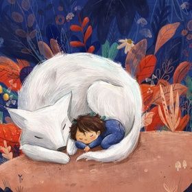 Earth, an art print by Lucy Fleming - INPRNT Sleeping Wolf Illustration, Sleeping Wolf, Spider Illustration, Wolf Illustration, Wolf Art, Style Challenge, Jan 20, Dreamy Art, Kids Sleep