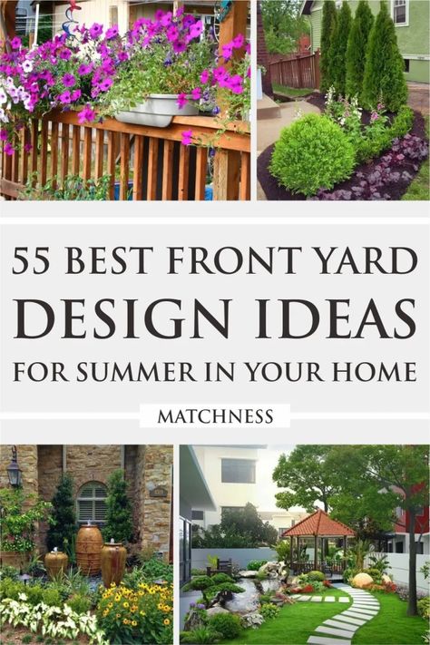 55 Best Front Yard Design Ideas for Summer In Your Home - Matchness.com Front Yard Design Ideas, Yard Design Ideas, Garden Sitting Areas, Front Lawn Landscaping, Modern Backyard Landscaping, Front Yard Design, Yard Landscape, Fall Garden Vegetables, Garden Wallpaper