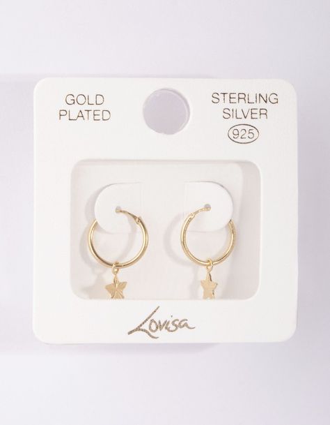 Gold Plated Sterling Silver Textured Star Hoop Earring – Lovisa Hoops Silver, Huggie Hoop Earrings, Favorite Rings, Gold Hoops, Gold Plated Earrings, Star Charms, Silver Hoops, Gold Plated Sterling Silver, Ring Necklace