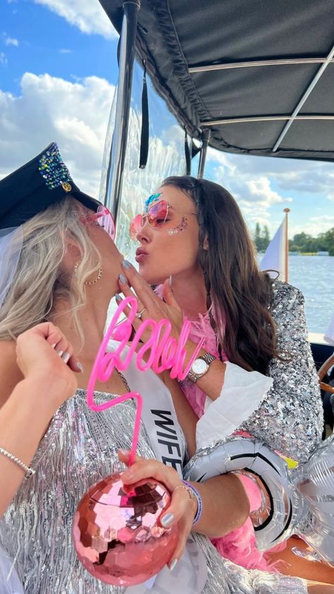 UK Hen Party & Bachelorette Inspiration | The Last Disco Theme | Outdoor Hen Party Ideas | Best, Trendy Themes for Hen Parties Disco Boat Party, Coachella Theme Hens Party, Bachelorette Festival Theme, Hen Do Ibiza, Hen Fest, Disco Hens, Disco Themed Bachelorette, The Last Disco, Bachelorette Inspiration