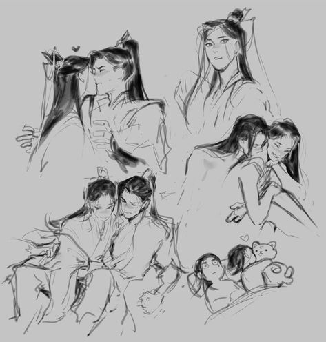 Liu Mingyan X Sha Hualing, Liu Mingyan, Scum Villain's Self-saving System, Favorite Novels, Heaven's Official Blessing, Art Studies, The Villain, Ship Art, Light Novel