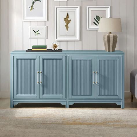 This Costco Cabinet Is “So Pretty,” You’ll Want 1 for Every Room Apartment Theme Ideas, Cabinet For Tv, Costco Furniture, Island Style Decor, Cabinet Hack, Blue Sideboards, Gorgeous Apartment, Holly House, Christmas Lists