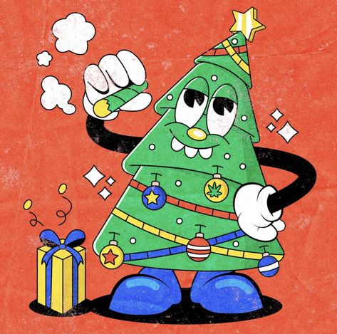 Hypebeast Iphone Wallpaper, Christmas Graphic Design, New Year Illustration, Cartoon Artwork, Rubber Hose, Cartoon Character Pictures, Animated Christmas, Retro Cartoons, Paint And Sip