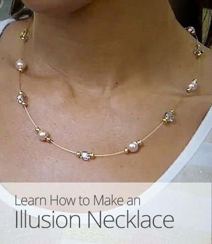 … Necklasses Ideas, Illusion Necklace, Jewelry Making Necklace, Jewelry Beaded, Jewelry Techniques, Homemade Jewelry, Beading Wire, How To Make Necklaces, Beaded Jewelry Diy