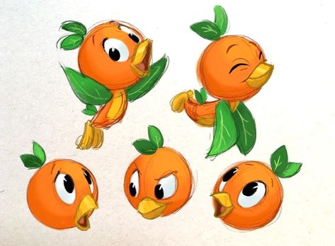 Orange Bird Disney, Disney Orange Bird, Disney Birds, Ipad Pro Art, Disney Paintings, Cartoon Character Tattoos, Orange Bird, Disney Nails, Cartoon Tattoos