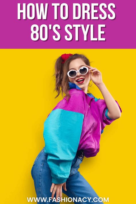 How to Dress 80s Style How To Dress 80s Style, Retro 80s Outfits Women, Retro Outfits 80s Style Women Dress, Women’s 80s Outfit Ideas, 1980 Outfits 80s Style, 1980s Outfits Ideas 80s Theme, Retro 80s Outfits Party, Back To The 80s Party Outfit, Simple 80s Outfit