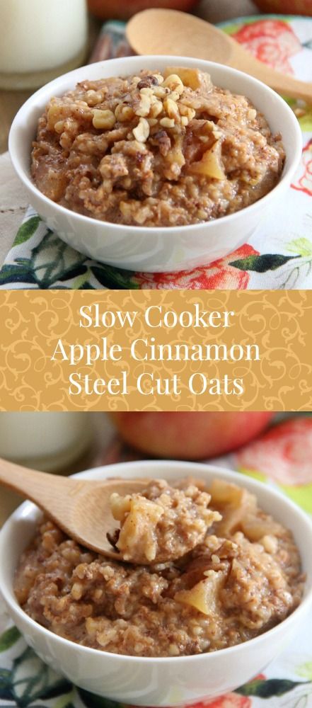 Steelcut Oats Recipes Crock Pot, Apple Cinnamon Steel Cut Oats, Slow Cooker Oats, Steel Cut Oatmeal Recipes, Apples Recipes, Crockpot Oatmeal, Slow Cooker Oatmeal, Steel Cut Oats Recipe, Slow Cooker Apple