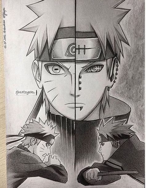 Pain Fanart, Yahiko Pain, Pain Naruto, Naruto Sketch Drawing, Naruto Tattoo, Naruto Sketch, Naruto Vs, Naruto Drawings, Naruto Fan Art