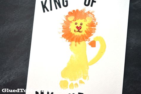 King of My Heart - Lion Footprint Keepsake Lion Footprint, Noah's Ark Art, L Is For Lion, You Are My Superhero, Baby Art Crafts, Lion Craft, Footprint Keepsake, Footprint Craft, Keepsake Crafts