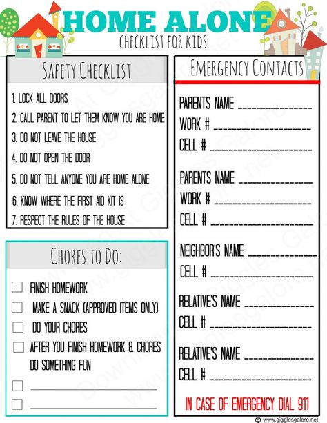 Download Home Alone Checklist for Kids Uppfostra Barn, Checklist For Kids, Rules For Kids, Kids Schedule, Parenting Help, Chore Chart Kids, Smart Parenting, Chores For Kids, Kids Behavior