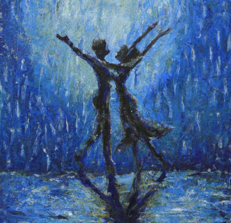 paintings Dancing In The Shower, Matching Pdp, Dancing Drawing, Blue Aesthetics, Ap Drawing, Dancing Art, Surreal Landscape, Rain Painting, Scene Art