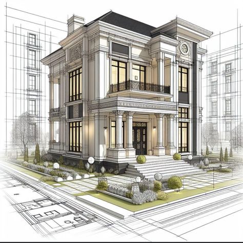 Going On An Adventure, Classical House, Classic House Exterior, Neoclassical Architecture, Building House Plans Designs, House Design Pictures, Casas The Sims 4, Luxury House Interior Design, Architectural Design House Plans