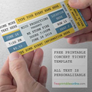 Free Printable Concert Tickets Concert Ticket Template Free, Ticket Template Printable, Ticket Design Template, Concert Ticket Gift, Ticket Template Free, Cover Sheet Template, Concert Ticket Template, Basketball Tickets, Printable Tickets