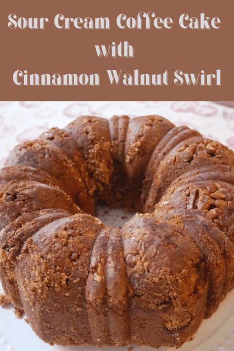 Coffee Cake Bundt, Homemade Coffee Cake, Breakfast Cake Recipes, Cake With Cinnamon, Almond Pound Cakes, Cinnamon Coffee Cake, Sour Cream Coffee Cake, Cinnamon Coffee, Homemade Dinner Rolls