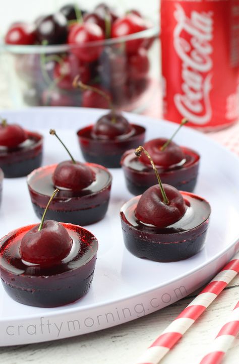 Cherry Coke Jello Shots - Crafty Morning #cherry #coke #jello #jelloshots #cherrycokejelloshots #cherrycoke #cherrycokejello #cokejelloshots #cherryjelloshots Cherry Coke Jello Shots, Cherry Coke Jello, Coke Jello, Black Cherry Jello, Cherry Jello Shots, Best Jello Shots, Jello Pudding Shots, Cherry Vodka, Crafty Morning