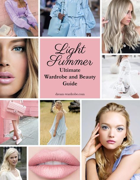 Light Summer Wardrobe, Light Summer Color Palette Makeup, Palette Hair Color, Light Summer Style, Light Summer Clothes, Color Analysis Summer, Summer Skin Tone, Cool Summer Palette, Light Summer Color Palette