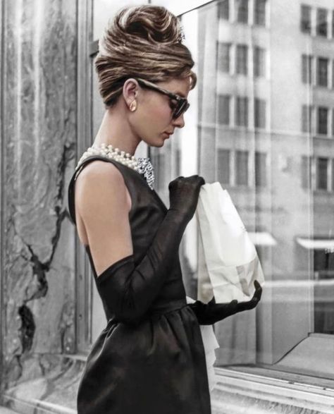 Robert Norris on Instagram: “Holly Golightly 🖤#audreyhepburn #hollygolightly” Audrey Hepburn, A Woman, Black Dress, Black And White, White, Black