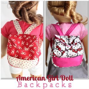 American Girl Outfits, American Girl Diy, Куклы American Girl, American Girl Doll Diy, American Girl Accessories, American Girl Doll Stuff, Doll Backpack, American Girl Patterns, American Girl Doll Crafts