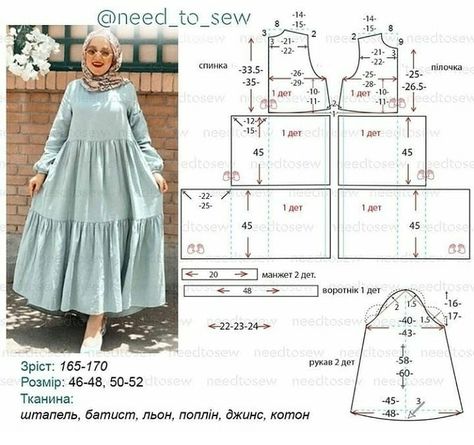 Pola Dasar, Sewing Dresses For Women, Abaya Pattern, Projek Menjahit, Dress Patterns Diy, Dress Sewing Tutorials, Sewing Blouses, Girls Dress Sewing Patterns, Sewing Clothes Women